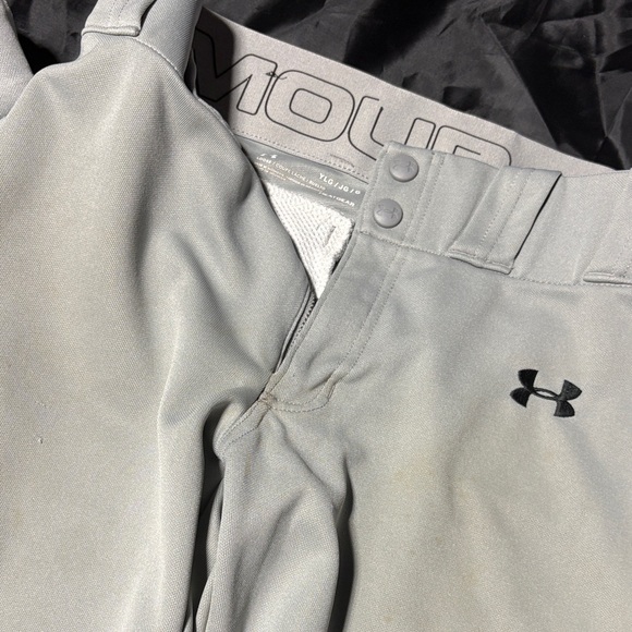 Under Armour Light Gray Youth Athletic Pants - Picture 3 of 5